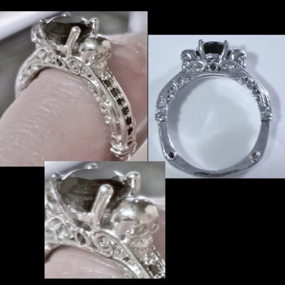 Detailed Goth Biker Skull Engagement Ring - Picture 1 of 8